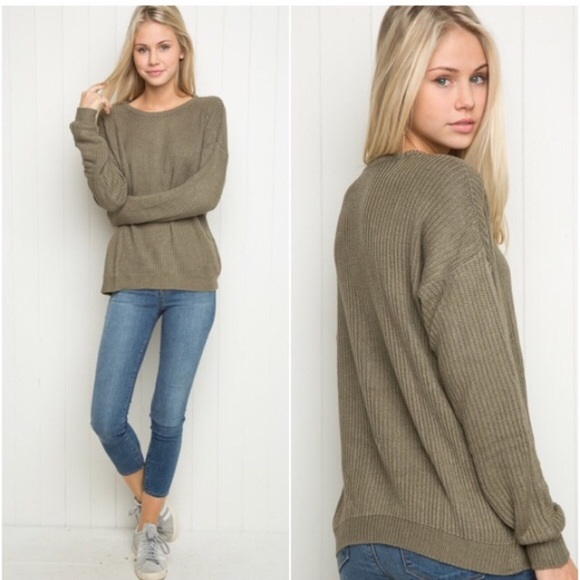Brandy Melville Sweaters - Brandy Melville Olive Ollie Sweater, one size